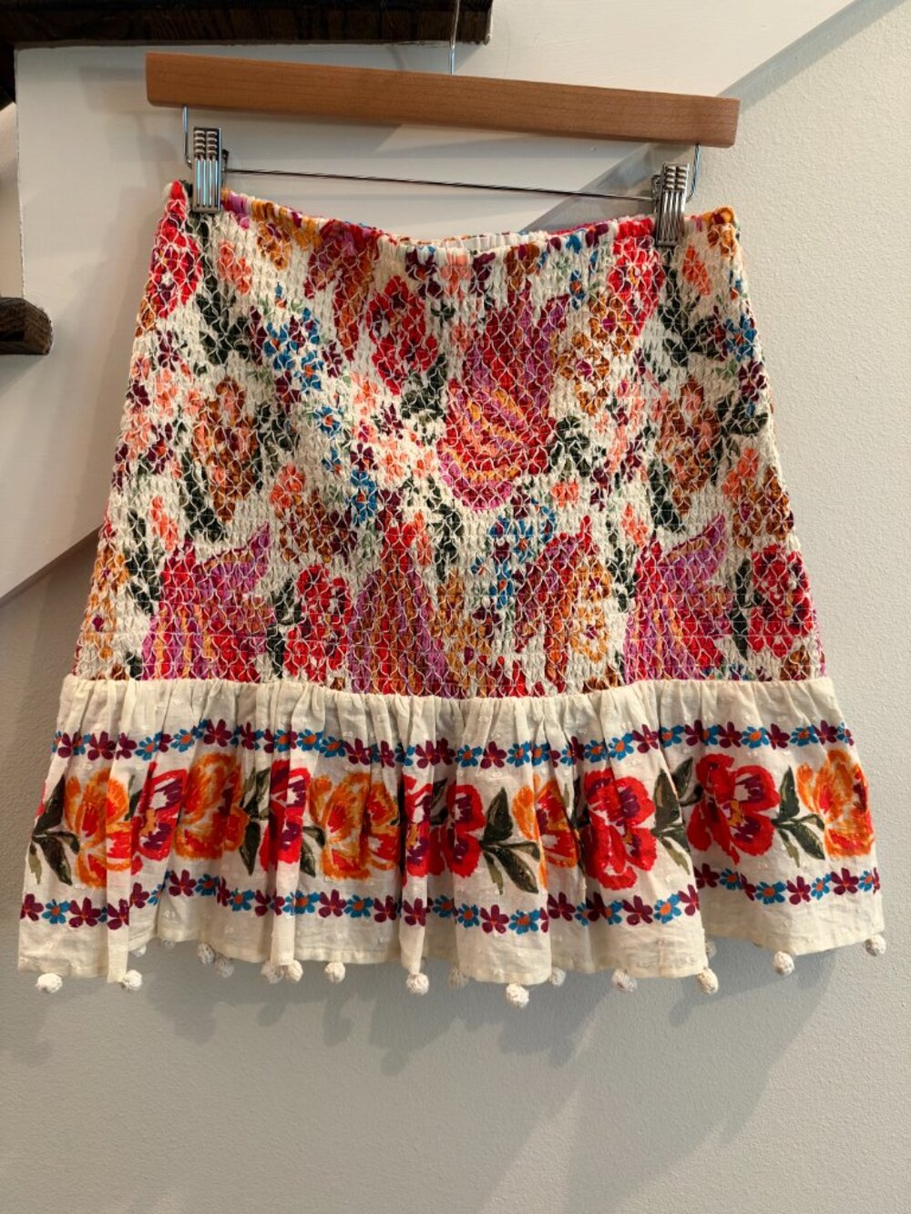 FARM Rio Floral Puff Sleeve Top & Smocked Mini Skirt SET M/L - Picture 4 of 6